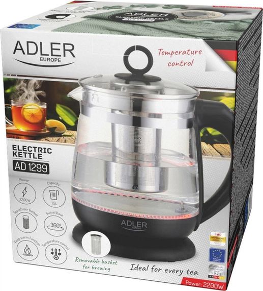 Электрочайник Adler AD 1299 black 1.5 л черный | Зображення 9