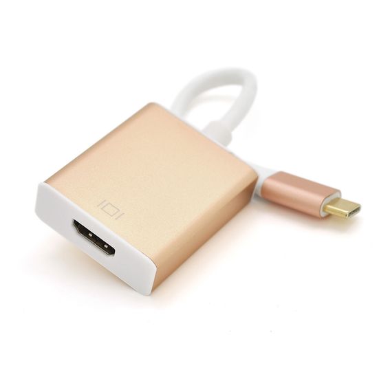 Конвертер Type-C (тато) на HDMI (мама) 10cm, GOLD, 4K / 2K Пакет