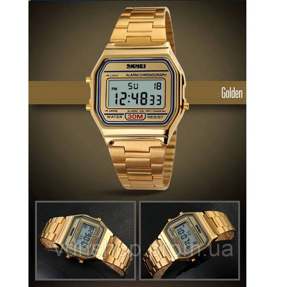 Наручные часы в ретро стиле SKMEI 1123GD, Водонепроницаемые мужские часы для мужчин с водозащитой RL-75 | Зображення 2