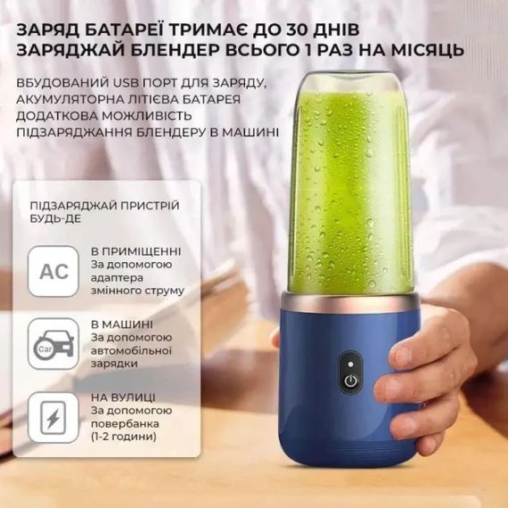 Акумуляторний фітнес блендер Juicer Pro, Міні-блендер для смузі бездротової   знижка | Зображення 2