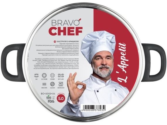 Каструля Bravo Chef L"Appetit 24 см (5 л) (BC-2003-24) | Зображення 6