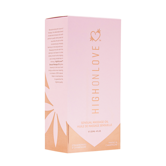 Масло для массажа клубника и шампанское Sensual Massage Oil, 120 мл HighOnLove (Канада) sexst Sex Aura | Зображення 2