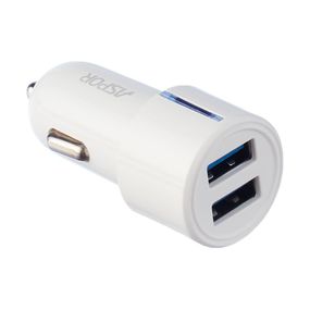 Автомобільний зарядний пристрій Aspor A905 (2USB/2.4A) — білий