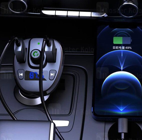 Автомобільний FM модулятор трансмітер XO BCC05 зарядний пристрій 18W QC3.0 2 USB Чорний | Зображення 3