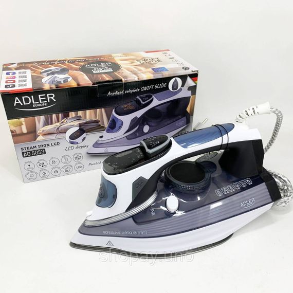 Парова праска для швидкого прасування Adler AD 5053 3000Вт, Праски для прасування речей GF-63 | Зображення 5