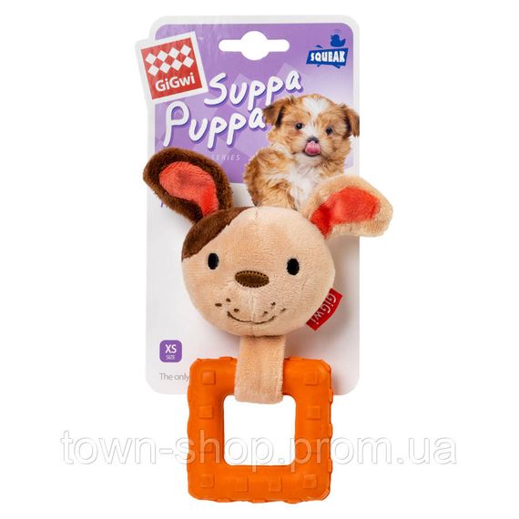 Игрушка для собак Собачка с пищалкой GiGwi Suppa Puppa, текстиль / резина, 15 см | Зображення 1