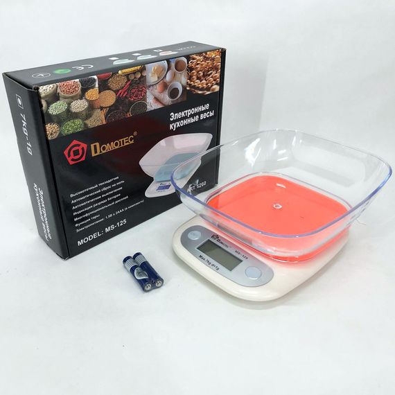 Ваги кухонні DOMOTEC MS-125 Plastic, електронні ваги, електронні ваги. PI-873 Колір: помаранчевий | Зображення 4