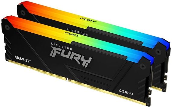 Пам&#039;ять ПК Kingston DDR4 16GB KIT (8GBx2) 3200 FURY Beast RGB KF432C16BB2AK2/16