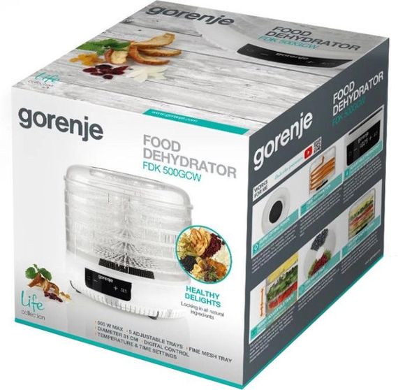 Сушка для овощей и фруктов Gorenje FDK500GСW 380 Вт | Зображення 3