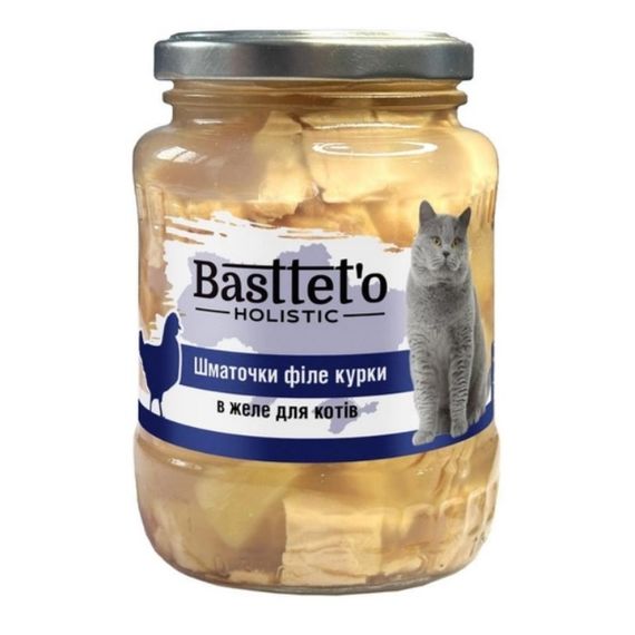 Basttet'o Holistic для кошек 360г Кусочки филе курицы в желе