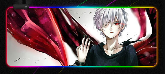 Ігрова поверхня для мишки з Аніме принтом "Токійський гуль / Tokyo ghoul" LED підсвітка 800*300*4 мм 2101