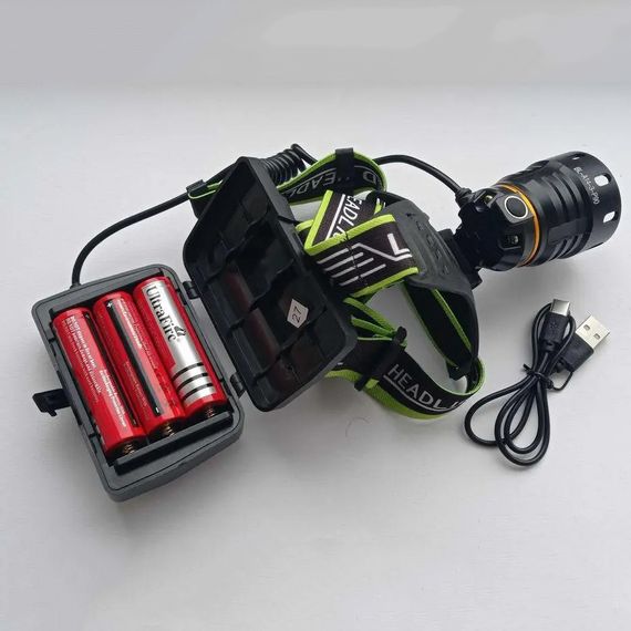 Супер мощный фонарь налобный Police BL-A14-3-P90 MICRO USB, мощный налобный фонарь для рыбалки наголовный | Зображення 4