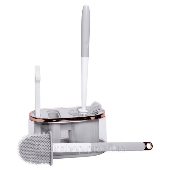 Набір для туалету настінний 3 в 1: 2 йоржики + щітка, йорж для унітазу силіконовий з щіткою йоржик для унітазу HP-35015-47G | Зображення 2