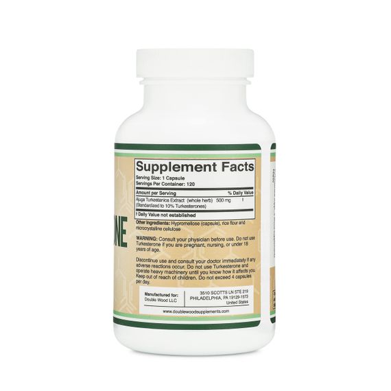 Туркестерон Double Wood Ajuga Turkestanica Extract 500 mg Standardized to 10% Turkesterones 120 capsules | Зображення 1