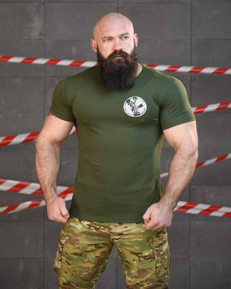 Тактична Бавовняна футболка NECRONIMICON хостер олива НП5203 | Зображення 2