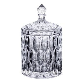 Конфетница с крышкой Ø 7.5 см ваза сахарница круглая стеклянная HP-4-102