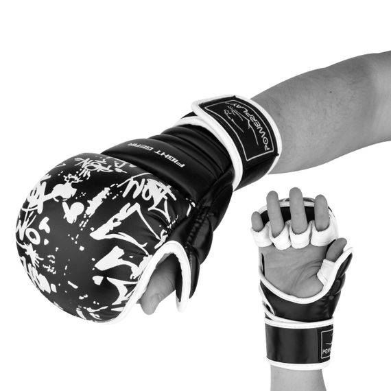 Рукавички для Karate PowerPlay 3092KRT Чорні-Білі L