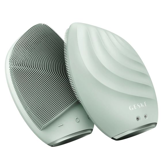 Электронная ультразвуковая щетка для лица GESKE Sonic Facial Brush 5в1 gray, Зеленый | Зображення 5