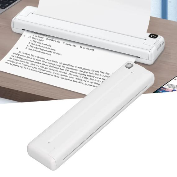Портативний термопринтер на папері формату A4 Bluetooth-сумісний Portable Thermal Printer Білий | Зображення 3