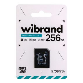 Карта Памяти Wibrand MicroSDXC 256gb UHS-1 U3 10 Class & Adapter
