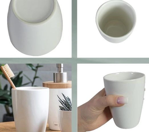 Склянка для зубних щіток Kela Natura 18588 10.5х8 см білий | Зображення 2