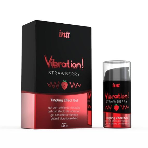 Рідкий вібратор Intt Vibration Strawberry 15 мл густий смачний гель до 30 хвилин дії | Зображення 1