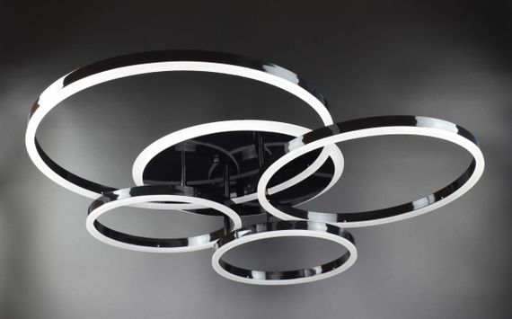 Люстра світлодіодна стельова LED світильник для квартири на стелю лед з пультом 26146 Чорний 12х69х79 см.