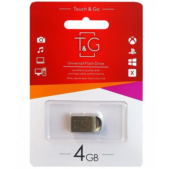 Флеш-накопичувач T&G 107 Metal Series — 4GB Срібний | Зображення 1