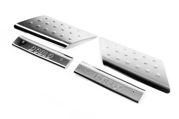 Накладки на внутрішні пороги (Omsa, нерж.) 3 двері для Fiat Doblo I 2001-2005 рр | Зображення 2