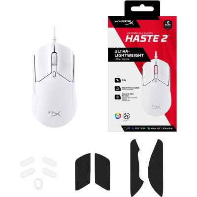 Мышка HyperX Pulsefire Haste 2 USB White (6N0A8AA) | Зображення 2