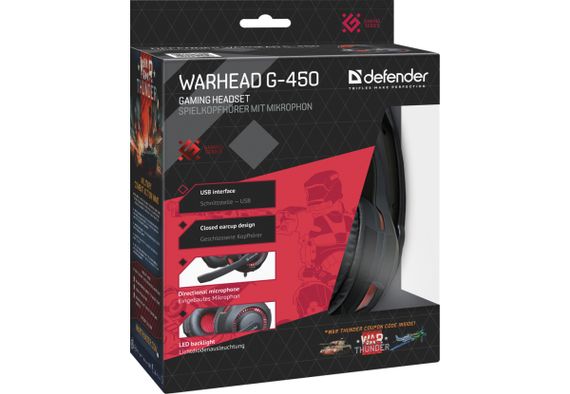 Гарнітура Defender Warhead G-450 Red-Black (64146) (64146) | Зображення 7