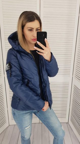 Жіноча демісезонна куртка, арт. 1008, темно синій | Зображення 4