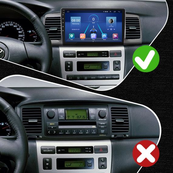 Штатная магнитола 9" Lesko для Toyota Corolla IX (E120, E130) Рестайлинг 2003-2007  4/64Gb/ 4G/ Wi-Fi/ CarPlay | Зображення 2