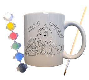 Набор для творчества кружка раскраска  Подарок на День рождения 330 мл белая (КР0065)