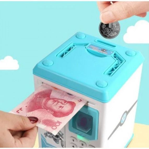 Копилка-сейф ROBOT BODYGUARD с кодовым замком отпечатком пальца и купюроприемником. FA-116 Цвет: голубой | Зображення 2
