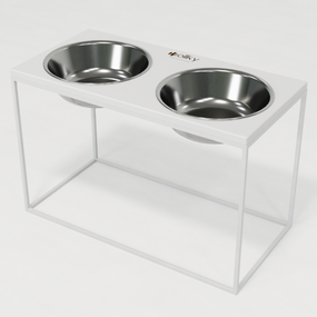 Миски на подставке для очень больших собак Hollky Base XXL40 (2 × 2,8 л) BXXL40-643240-WHWH