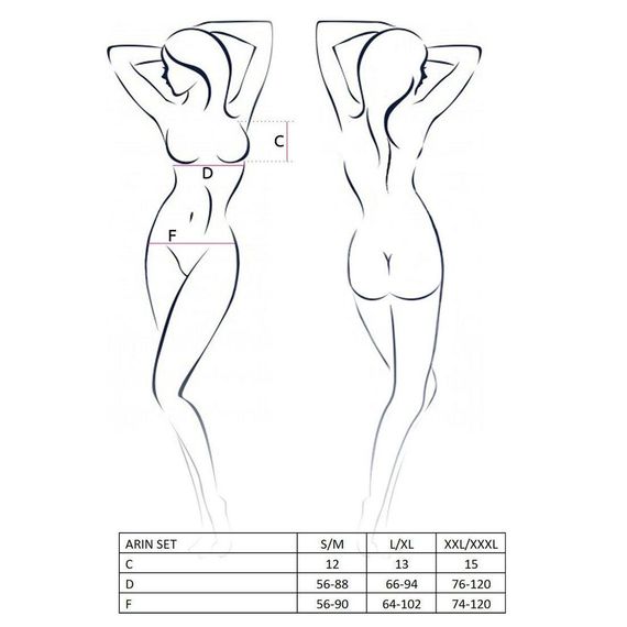 Комплект білизни ARIN SET black L/XL - Passion Exclusive: сітчастий ліф і стрінги, L/XL | Зображення 4