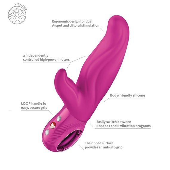 Вібратор-кролик для точки А Fun Factory LADY BI Magenta, 2 мотори, 12 режимів Sex Aura | Зображення 6