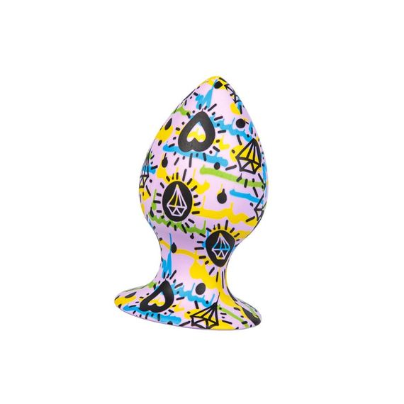 Анальная пробка дизайнерская на присоске Love Shop гигантская, силиконовая, с узором sexstyle | Зображення 1