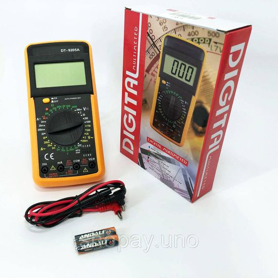 Мультиметри для роботи Digital Multimeter DT9205A, Мультиметр із функцією захисту від перевантаження ZH-62 | Зображення 2