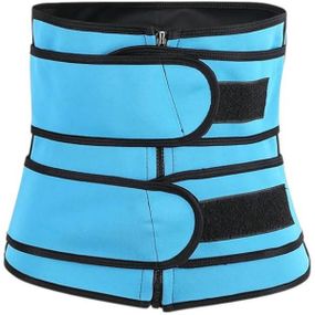 Потяг для схуднення Waist training corset Блакитний-чорний S