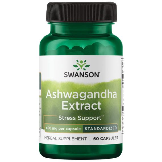 Екстракт ашваганди Swanson Ashwagandha Extract, Standardized, 450 mg, 60 Caps