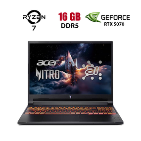 Ігровий ноутбук Acer Nitro V 16 ANV16-42-R87B / 16" (1920x1080) IPS / AMD Ryzen 7 260 (8 (16) ядер по 3.8 - 5.1 GHz) / 16 GB DDR5 / 1000 GB SSD NVMe / nVidia GeForce RTX 5070, 8 GB GDDR7, 128-bit / WebCam б/в