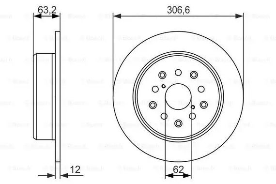 Диск гальмівний LEXUS IS, BOSCH (0986479339) | Зображення 4