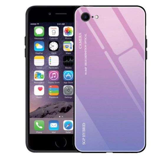 Чехол бампер Primo Gradient Glass для Apple iPhone 7 / iPhone 8 / SE 2020 / SE 2022 - Pink