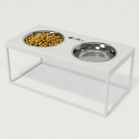 Миски на подставке для больших собак Hollky Base XL20 (2 × 1,8 л) BXL20-522620-WHWH