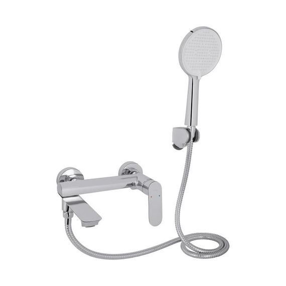 Смеситель для ванны Qtap Evia с поворотным изливом (c душевым гарнитуром) QTEVI260CRM47578 Chrome