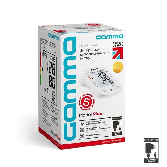 Тонометр Gamma Plus 4Gen с адаптером Type-C автоматический на плечо гарантия 5 лет | Зображення 3