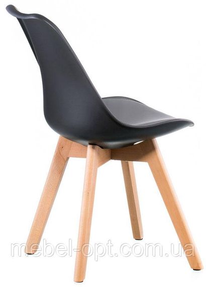 Стул Sedia black-grey DSM Eames Style, черное пластикое сиденье с мягкой подушкой и деревянные буковые ножки | Зображення 9