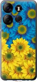 Чехол на Tecno Spark Go 2023 BF7 Жёлто-голубые цветы "1048u-2952-17620"